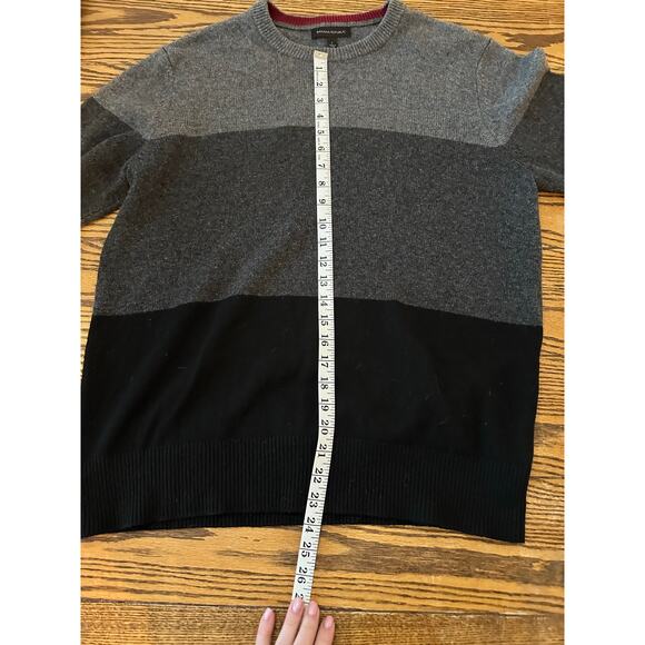 Banana Republic Merino extra fine Wool blend sweater Men’s black and gray Large - Picture 6 of 7